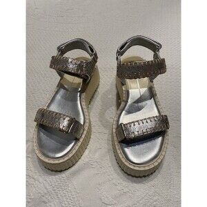 dolce vita Women's Silver Strappy Platform Sandals